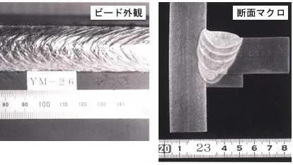 写真3 ビード概観・断面形状例