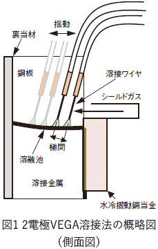 図1 2電極VEGA溶接法の概略図（側面図）