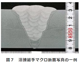 図７ 溶接継手マクロ断面写真の一例